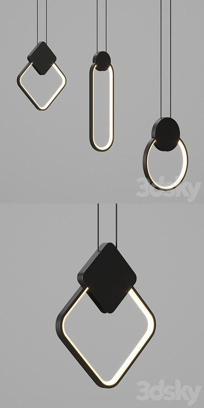 Hanging chandelier series Curly Lamp